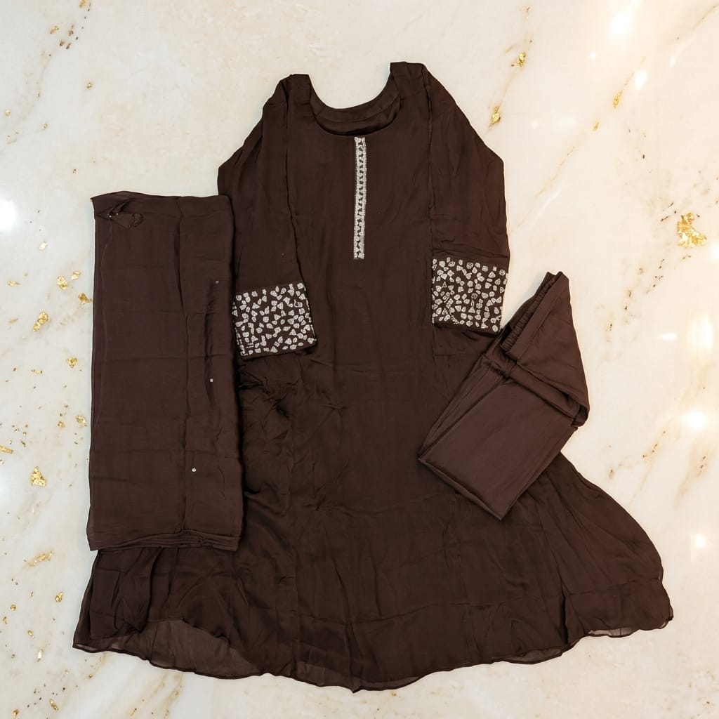 Brown Georgette Salwar | 11294