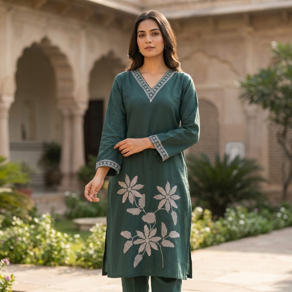Green Cotton Co-ord Set