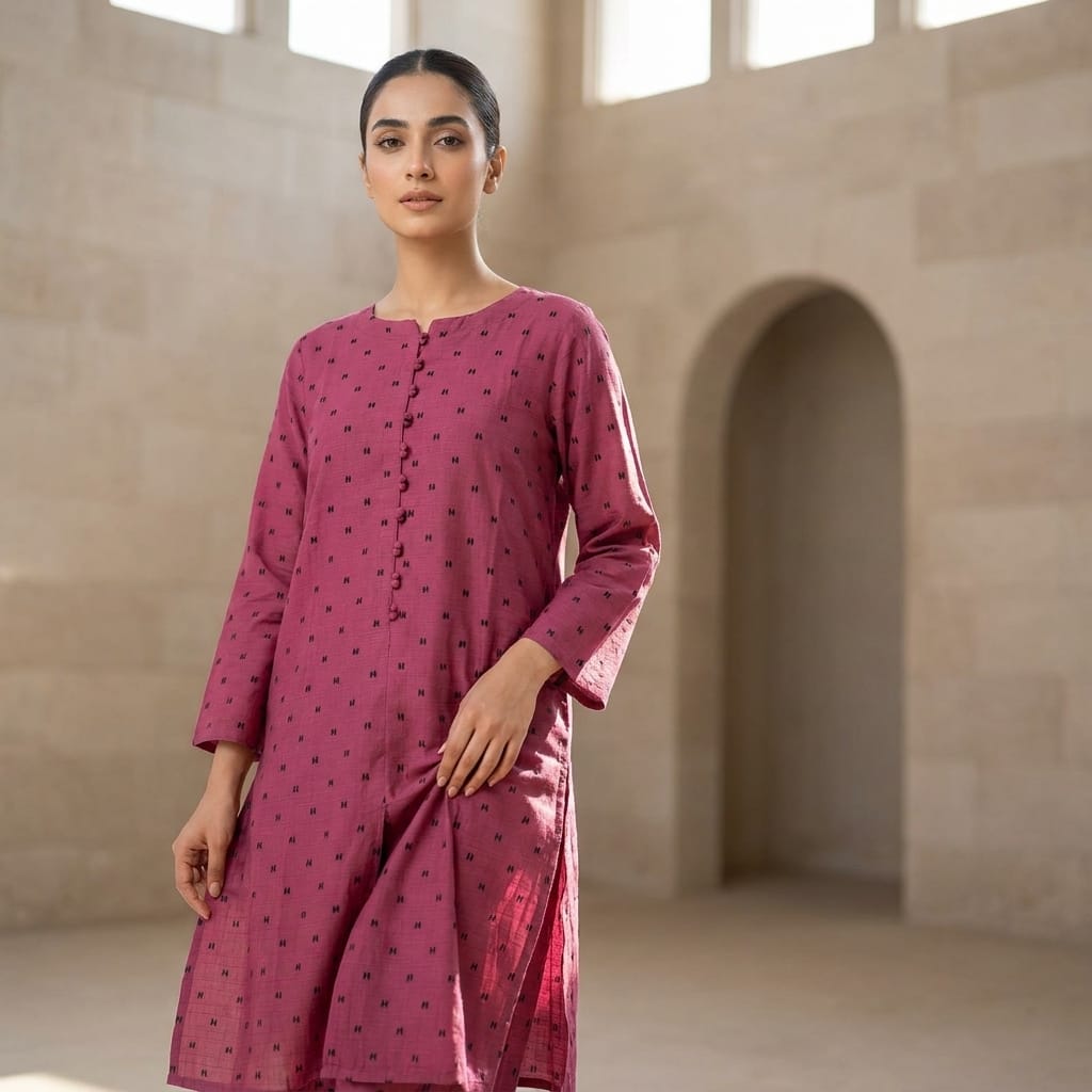 Plum Cotton Silk Co-ord Set