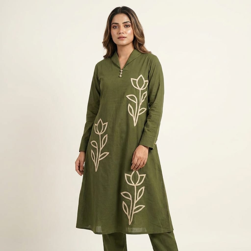 Green Cotton Co-ord Set