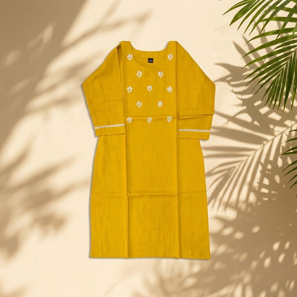 Yellow Cotton Kurti