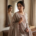 Taupe Cotton Silk Salwar | 11356