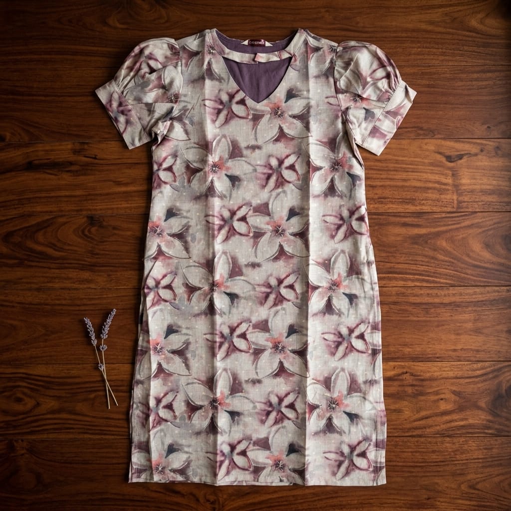 Grey Cotton Silk Kurti