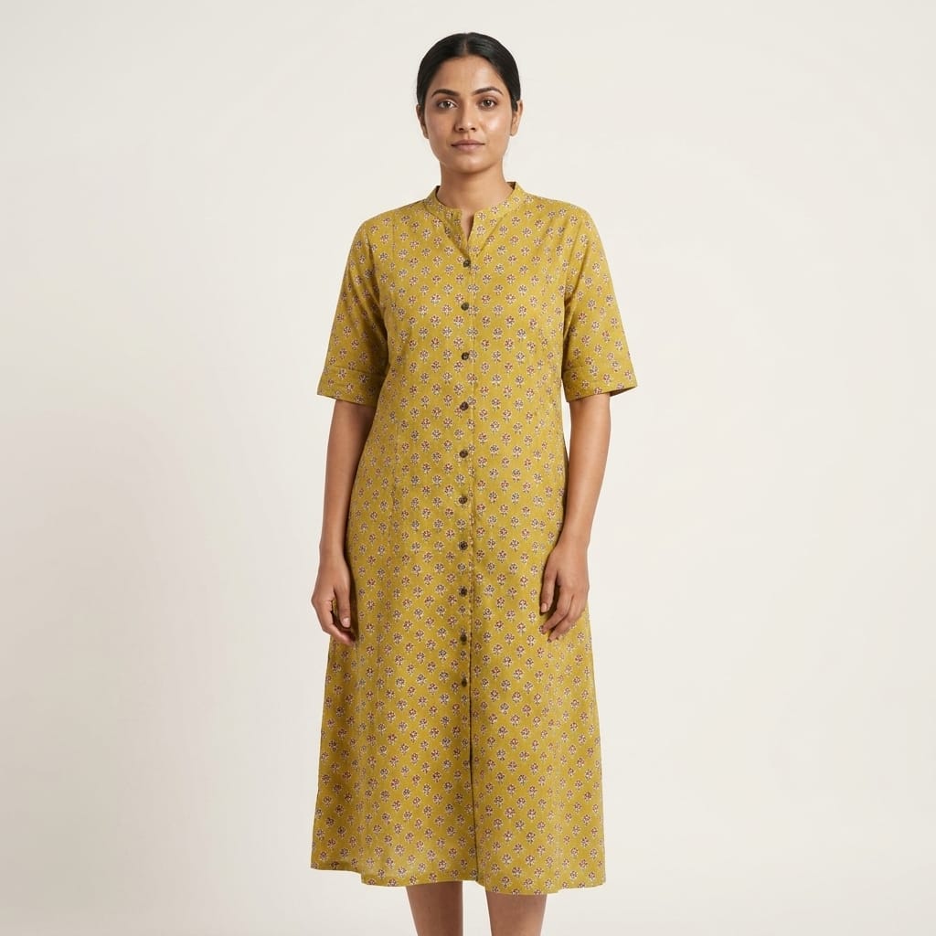 Mustard Cotton Co-ord Set