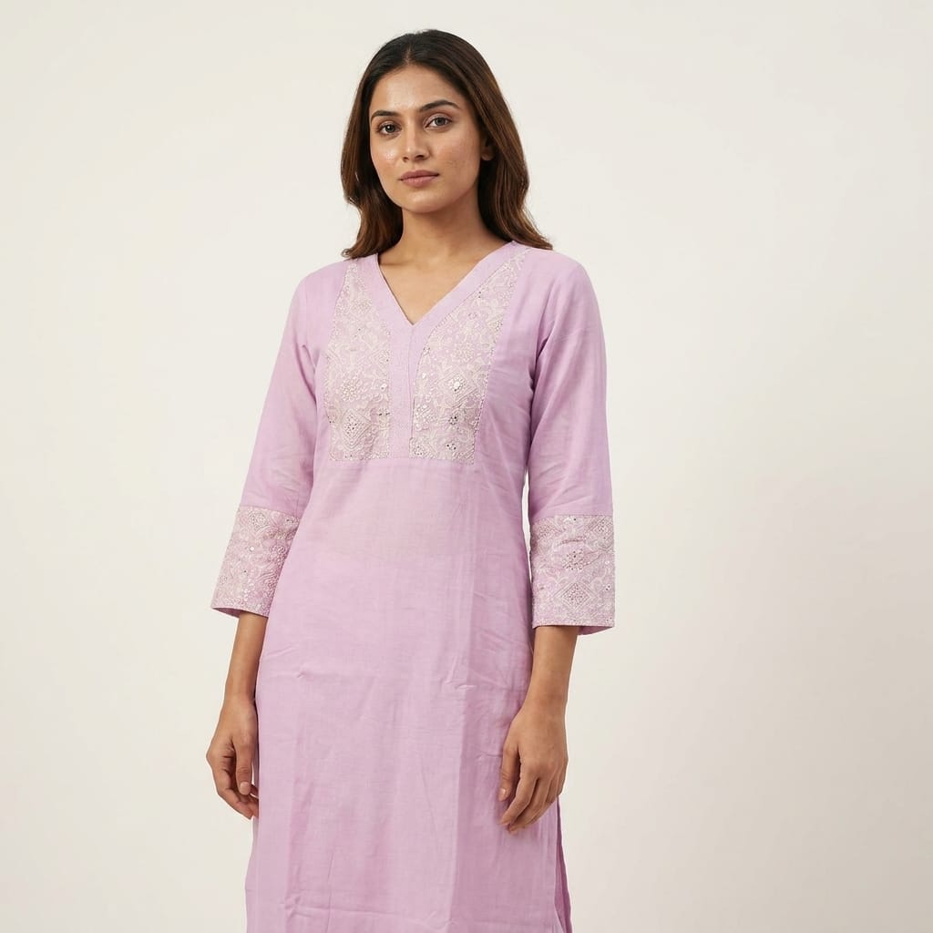 Pink Cotton Kurti