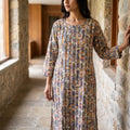Muted Yellow Cotton Silk Kurti