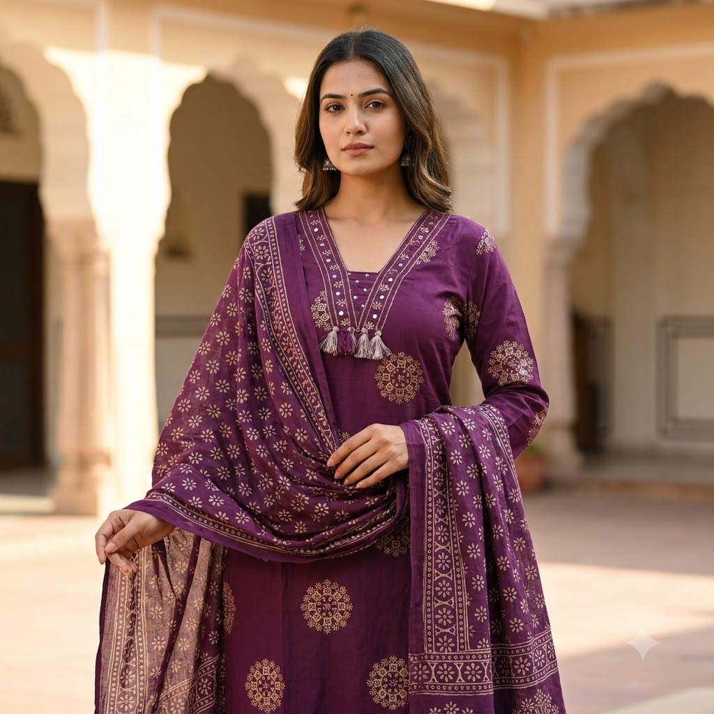 Purple Cotton Salwar | 11419