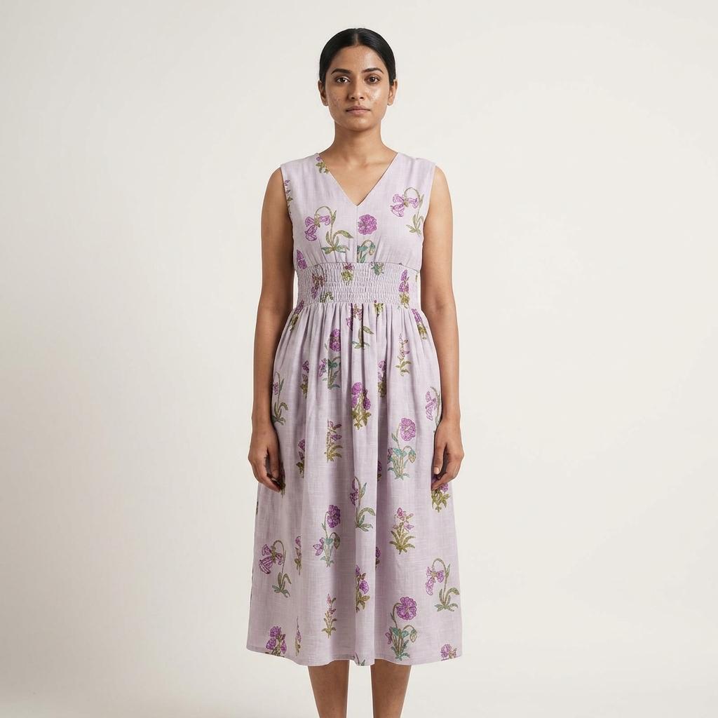 Light Lavender Cotton Kurti