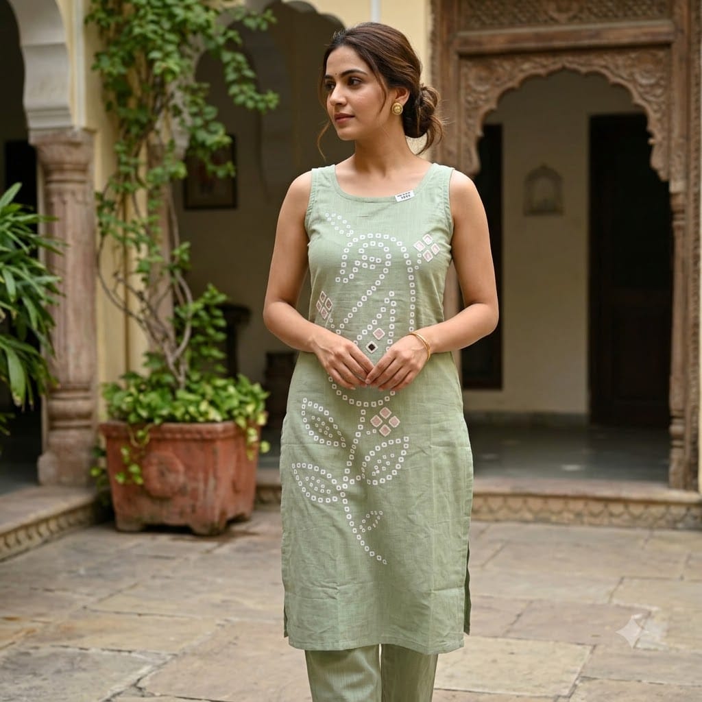 Mint Green Cotton Co-ord Set | 11360