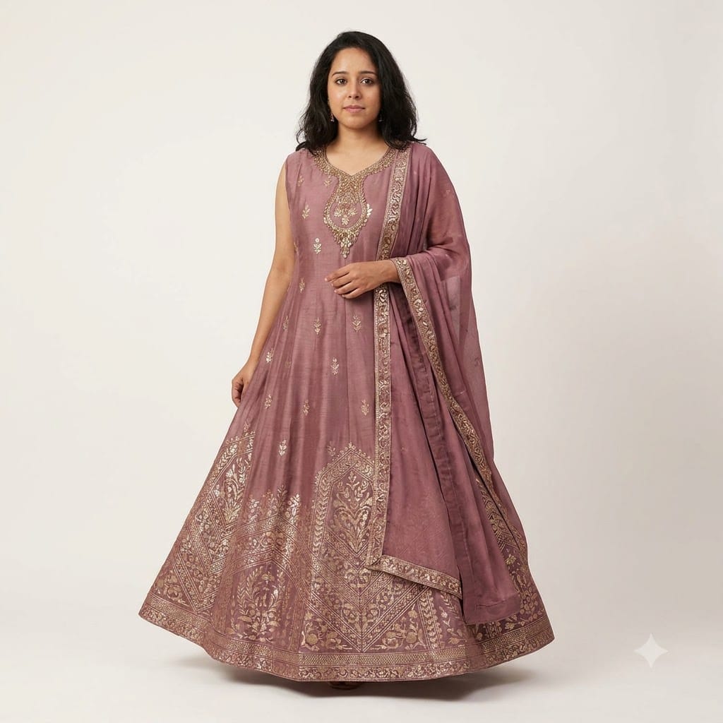 Dark Mauve Synthetic Salwar | 11269