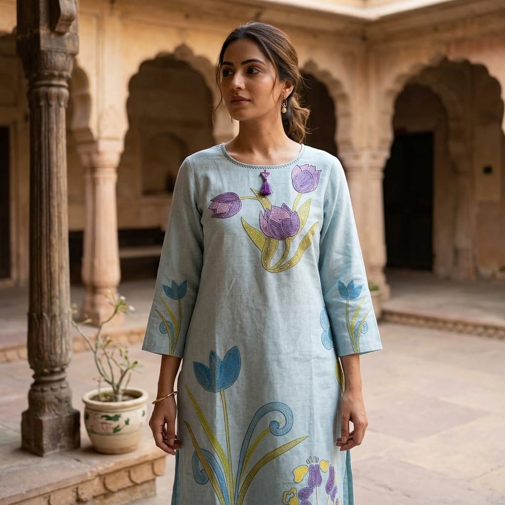 Blue Linen Co-ord Set