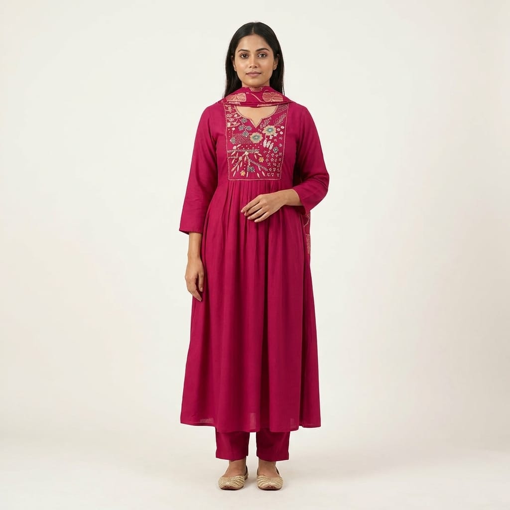 Pink Cotton Silk Salwar | 11297