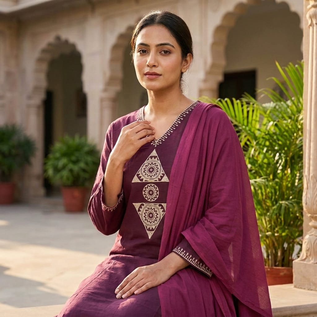Purple Cotton Salwar | 11275