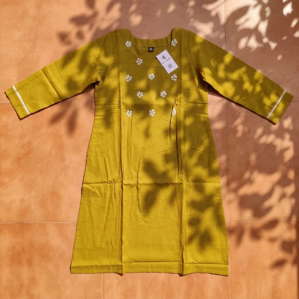 Mustard Cotton Kurti