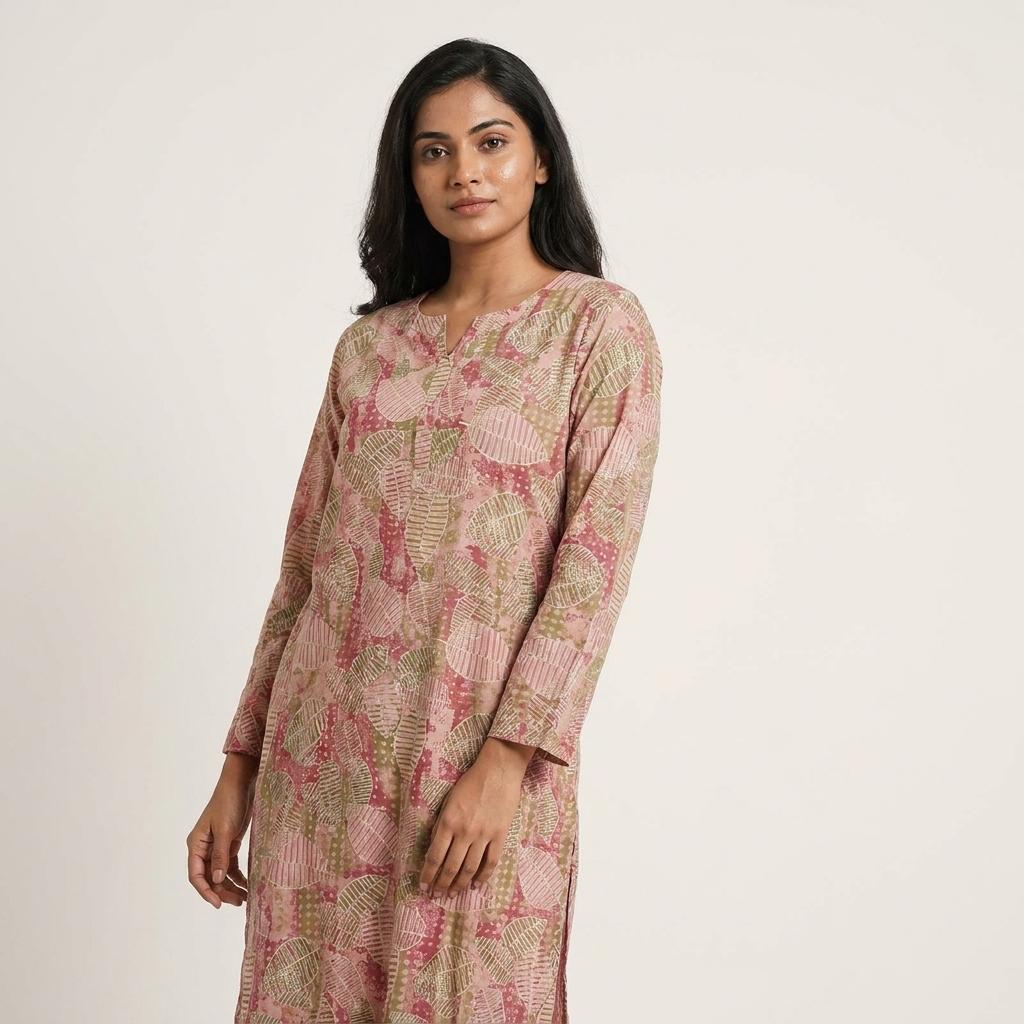 Onion Cotton Silk Kurti