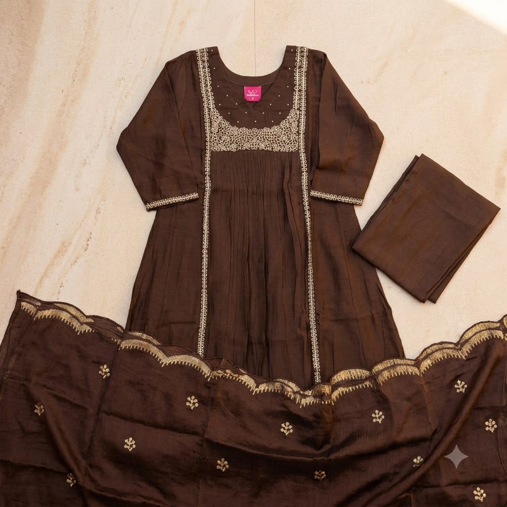Brown Cotton Silk Salwar | 11395