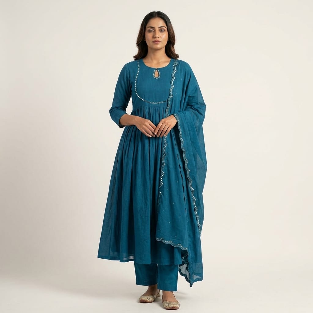 Blue Cotton Salwar