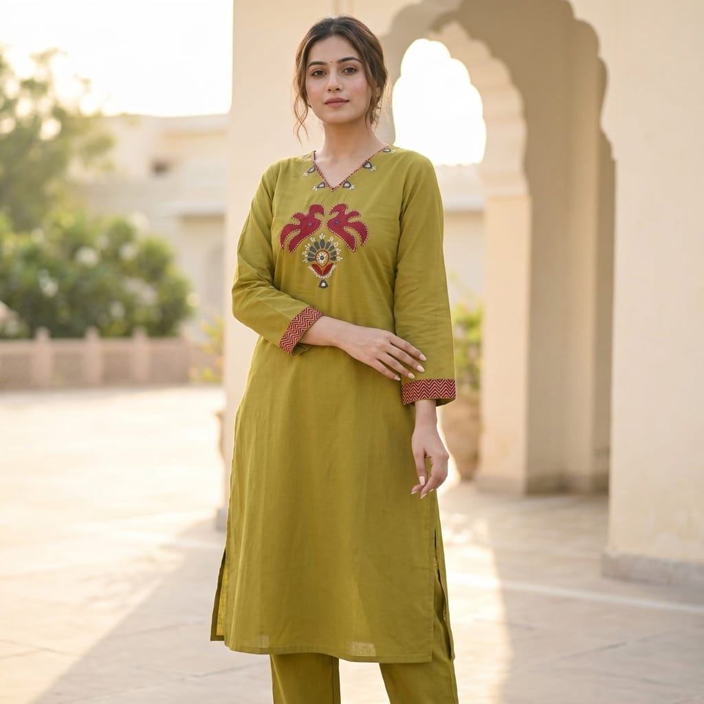 Green Cotton Co-ord Set