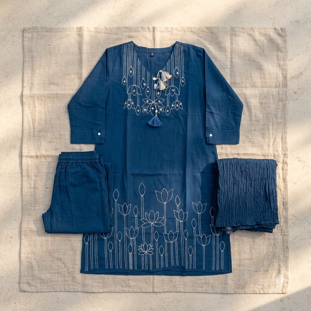 Blue Cotton Salwar | 11406