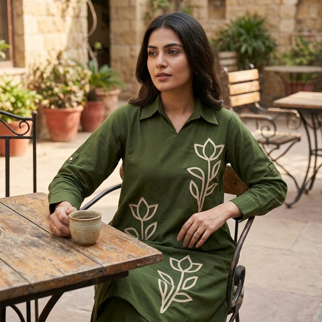 Green Cotton Co-ord Set