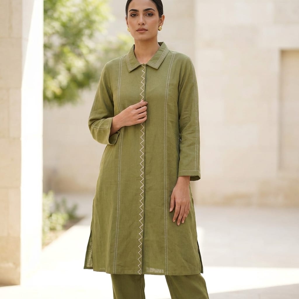 Green Cotton Co-ord Set