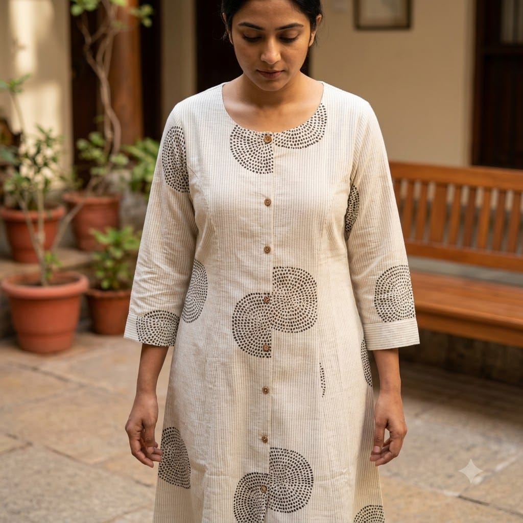 White Cotton Kurti | 11408