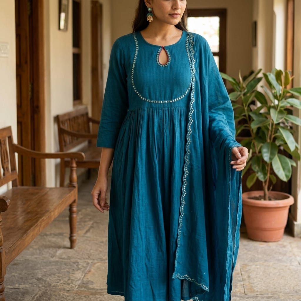 Blue Cotton Salwar