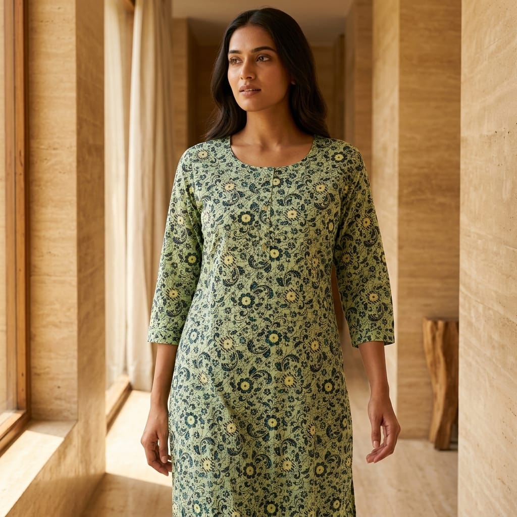 Green Rayon Kurti