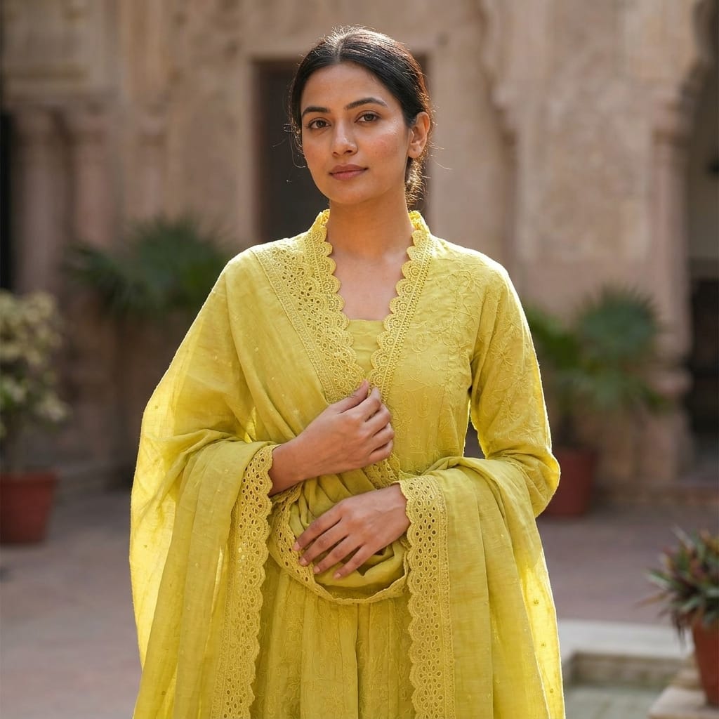 Lemon Yellow Cotton Salwar | 11309