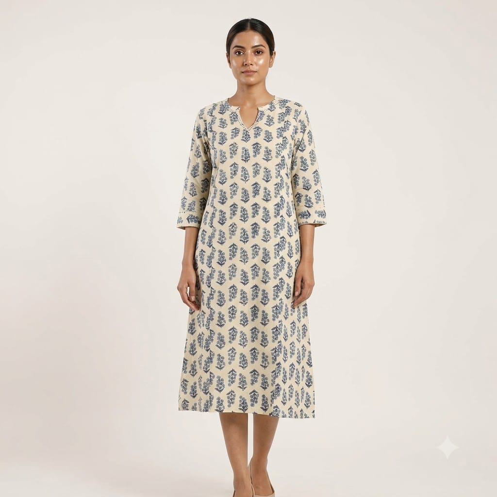 White Cotton Kurti | 11452