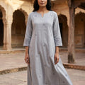 Grey Cotton Silk Kurti