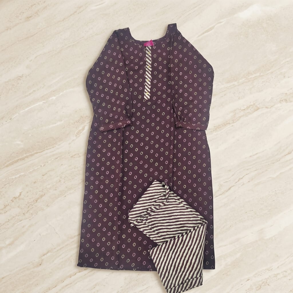 Purple Cotton Silk Co-ord Set
