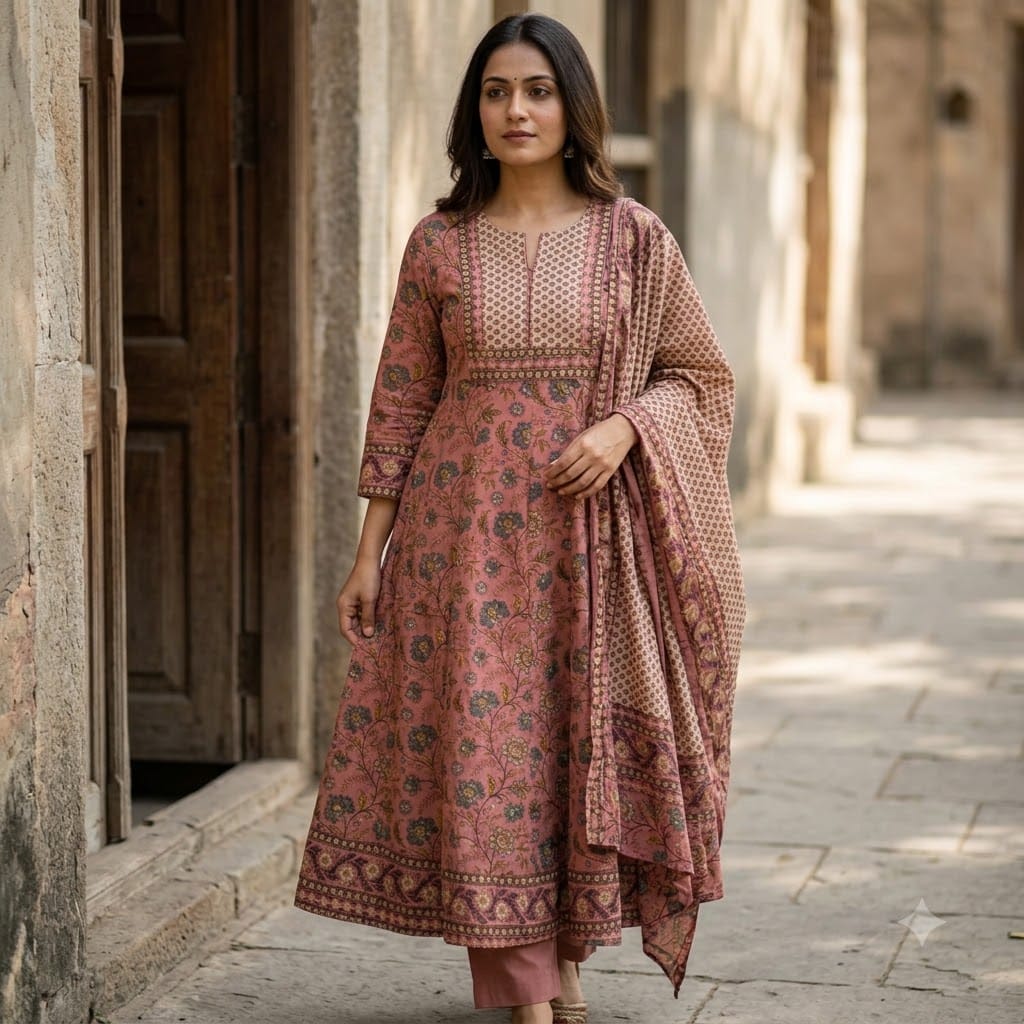 Peach Anarkali Salwar | 11370