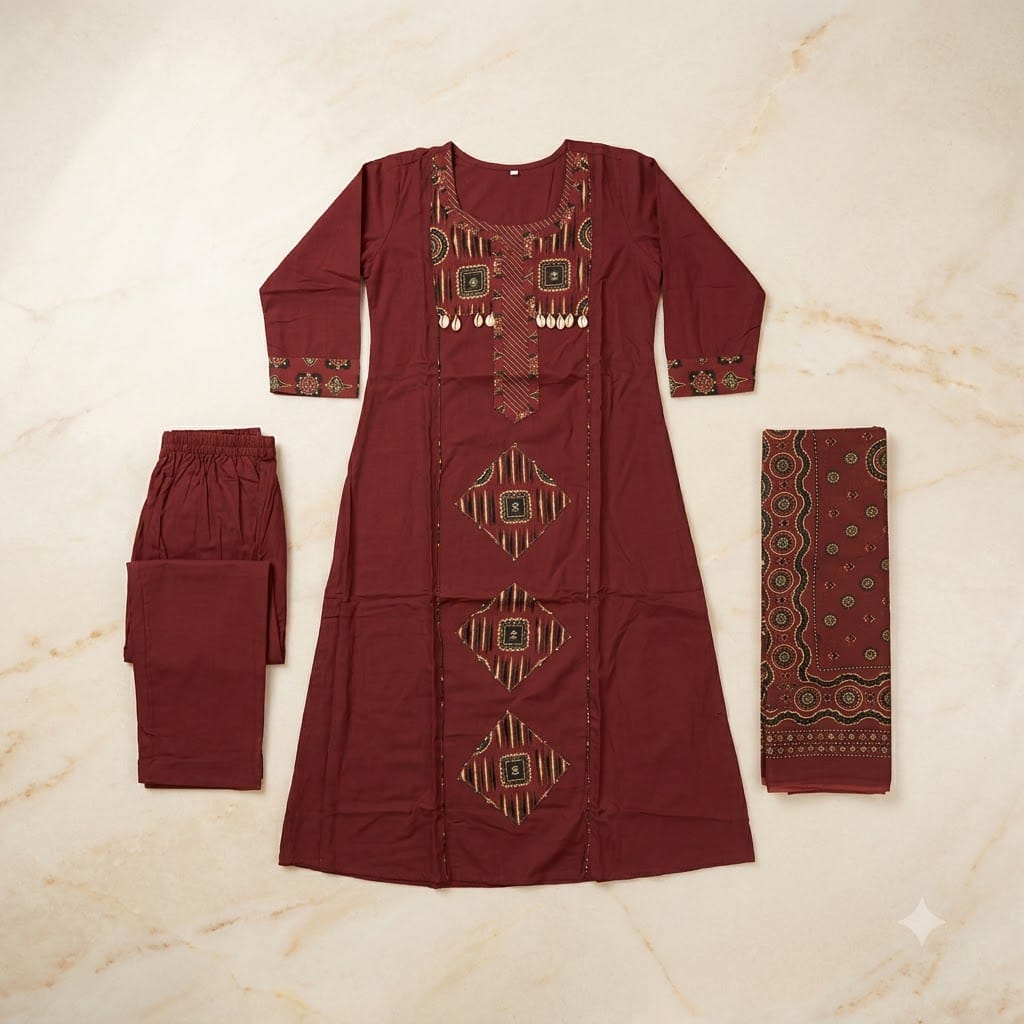 Maroon Cotton Salwar | 11349