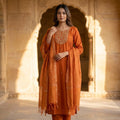 Orange Cotton Silk Salwar