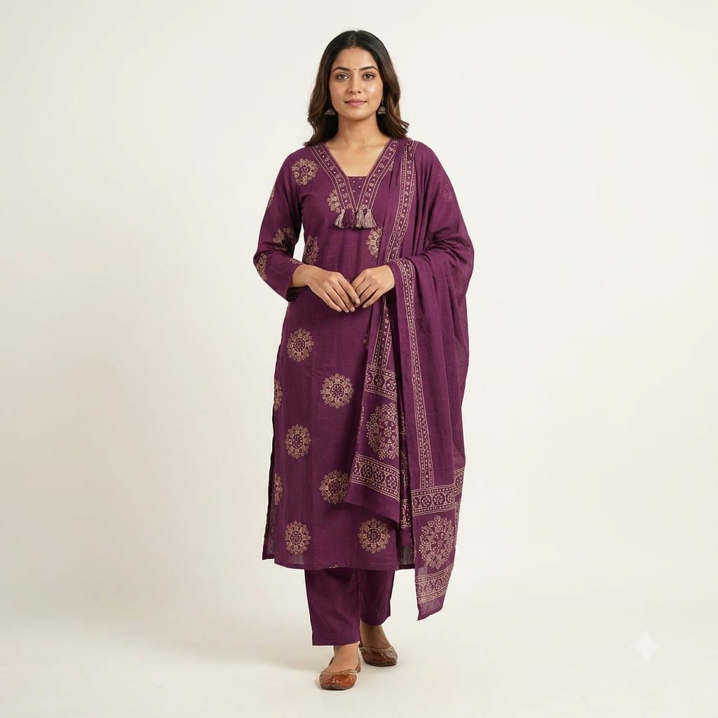 Purple Cotton Salwar | 11419