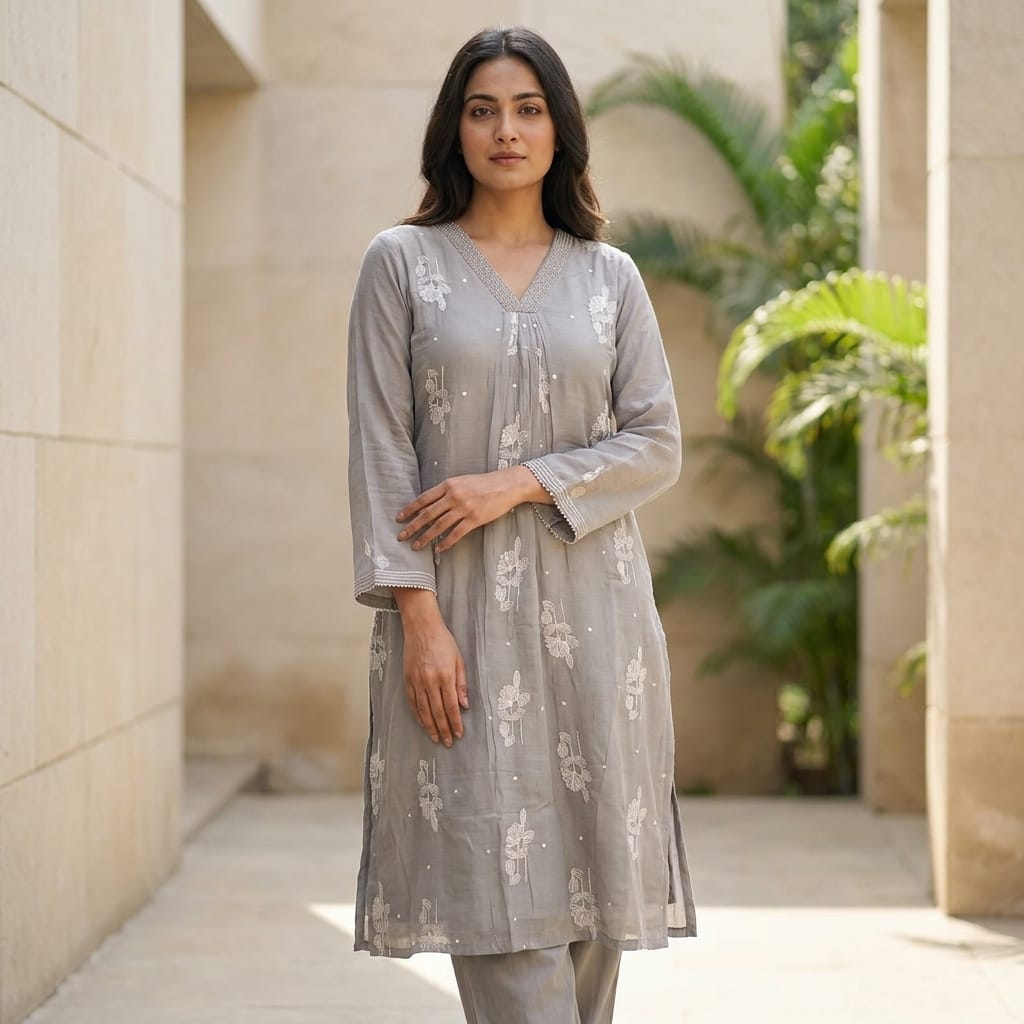 Grey Cotton Silk Salwar | 11305