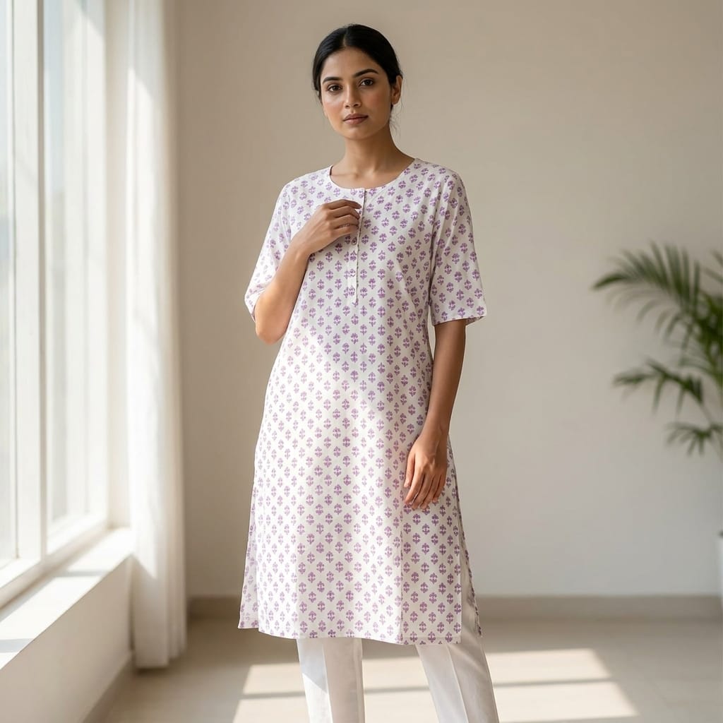 White Rayon Kurti