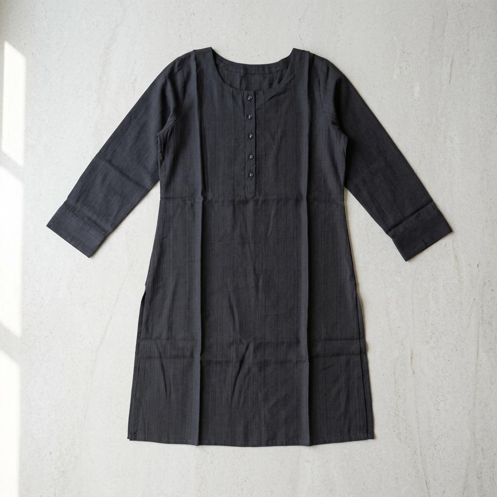 Dark Grey Cotton Silk Kurti