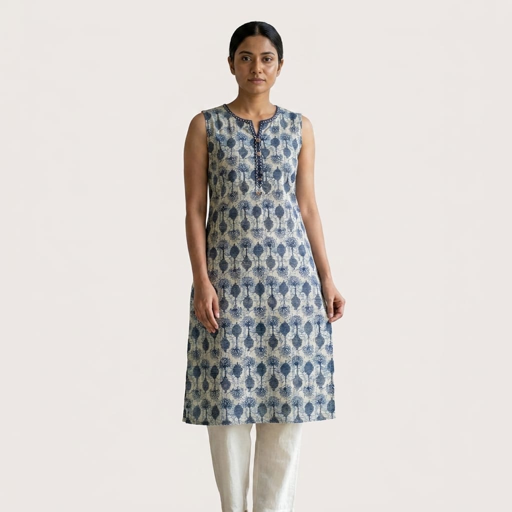 Beige Cotton Kurti
