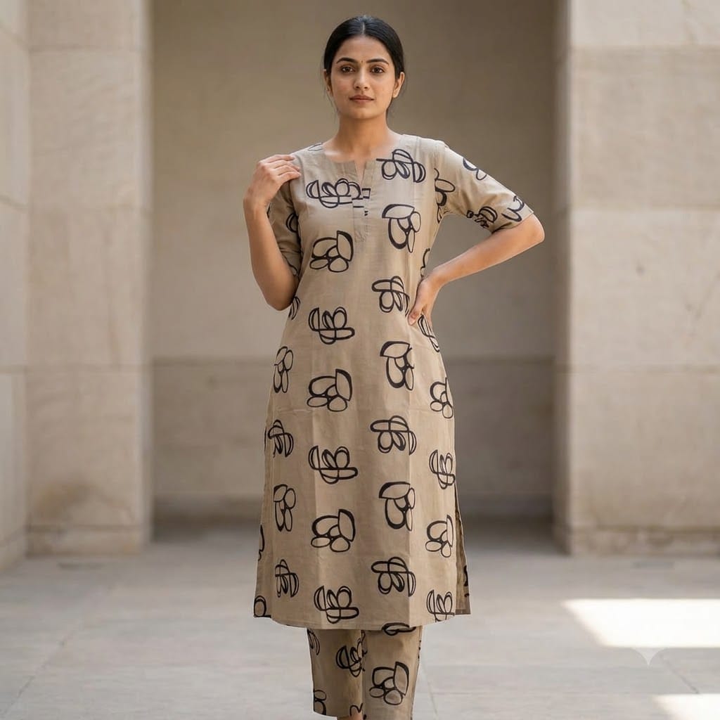 Grey Cotton Co-ord Set | 11444