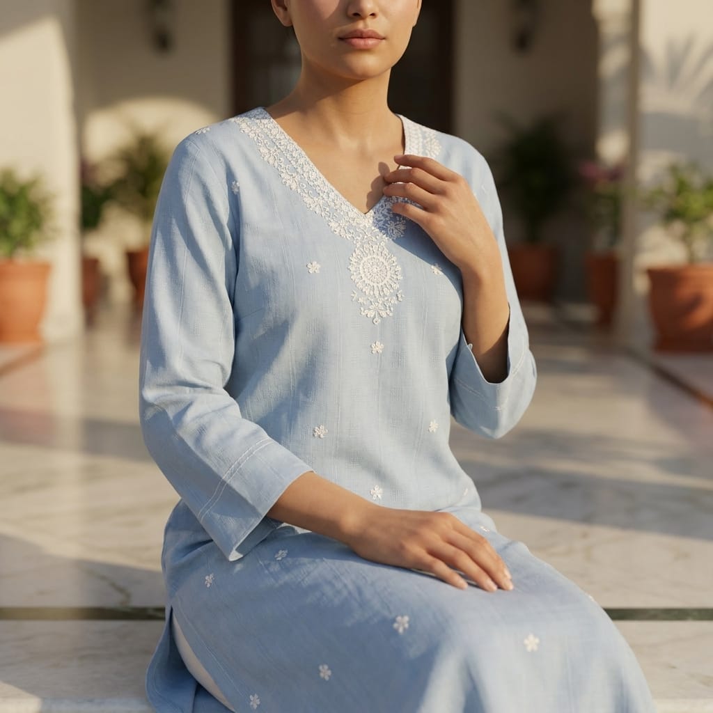 Blue Rayon Kurti