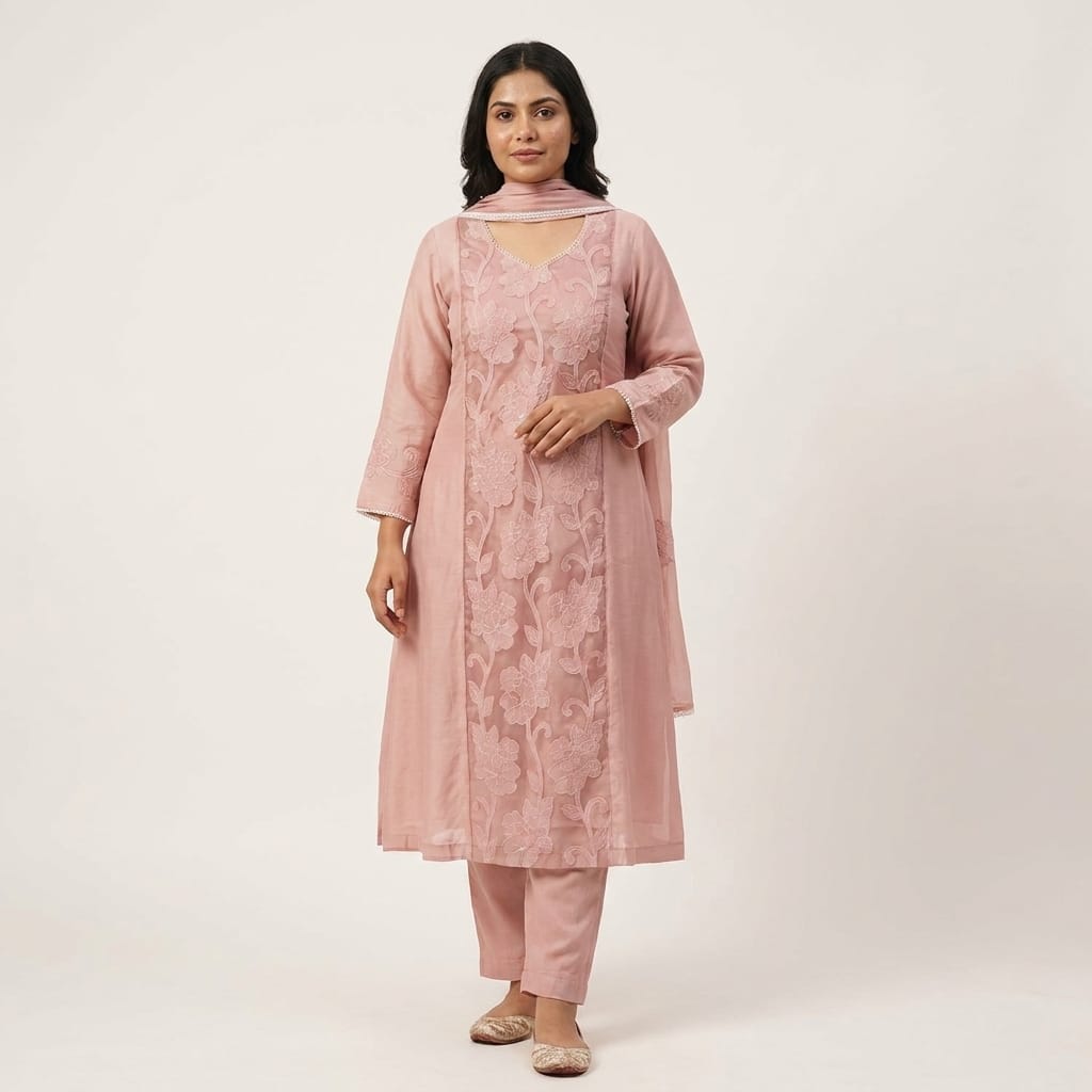 Peach Cotton Silk Salwar | 11301