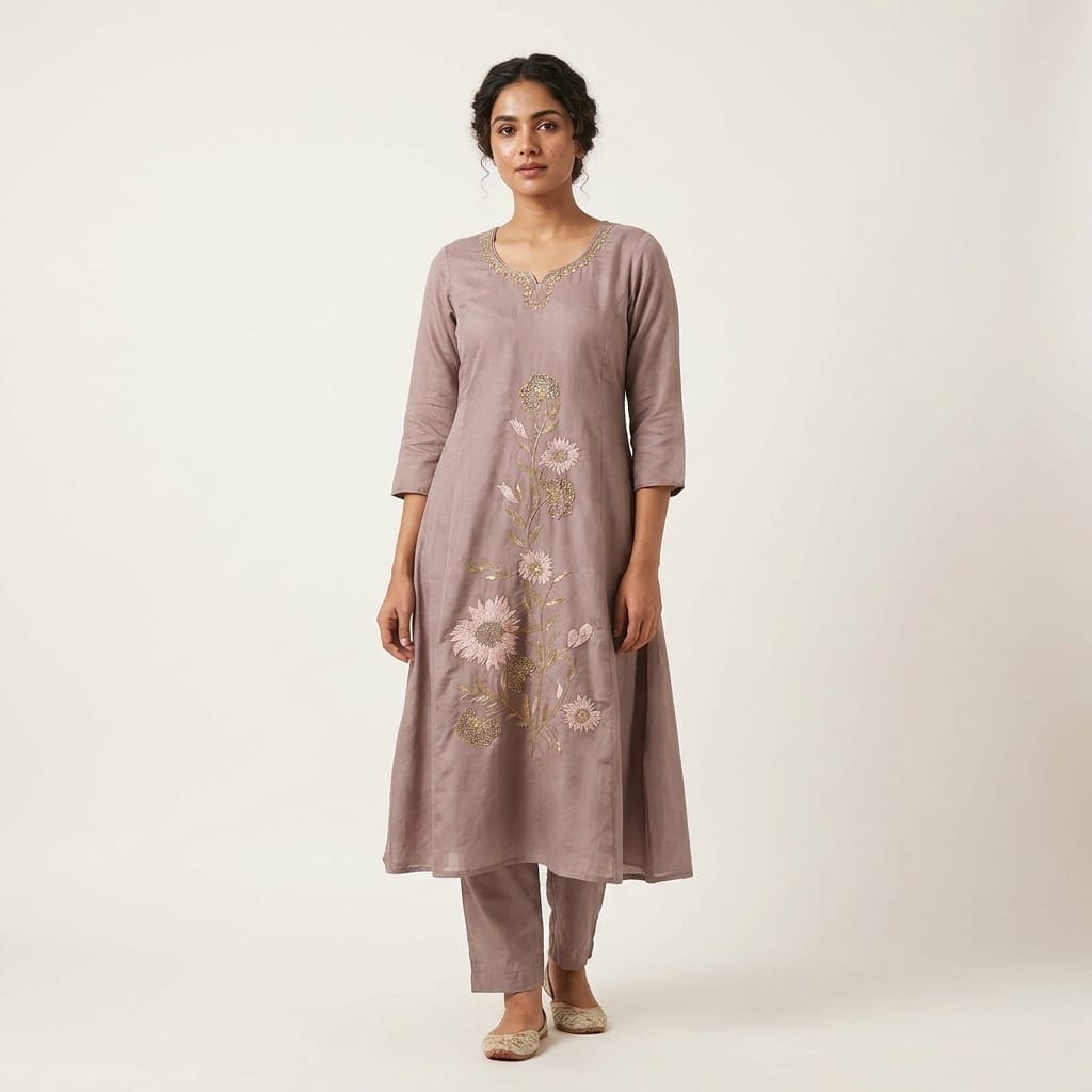 Mauve Cotton Silk Salwar | 11304