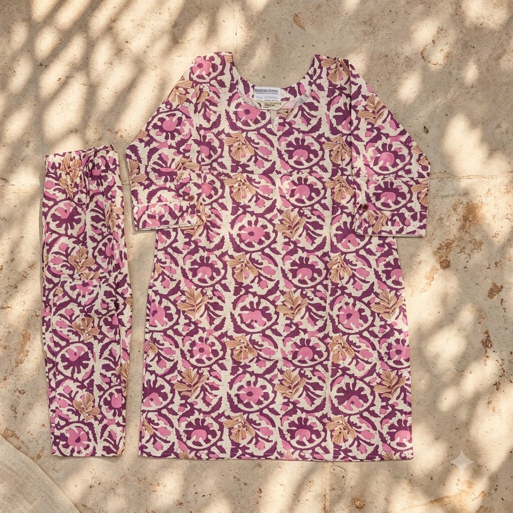 Pink Cotton Co-ord Set | 11343
