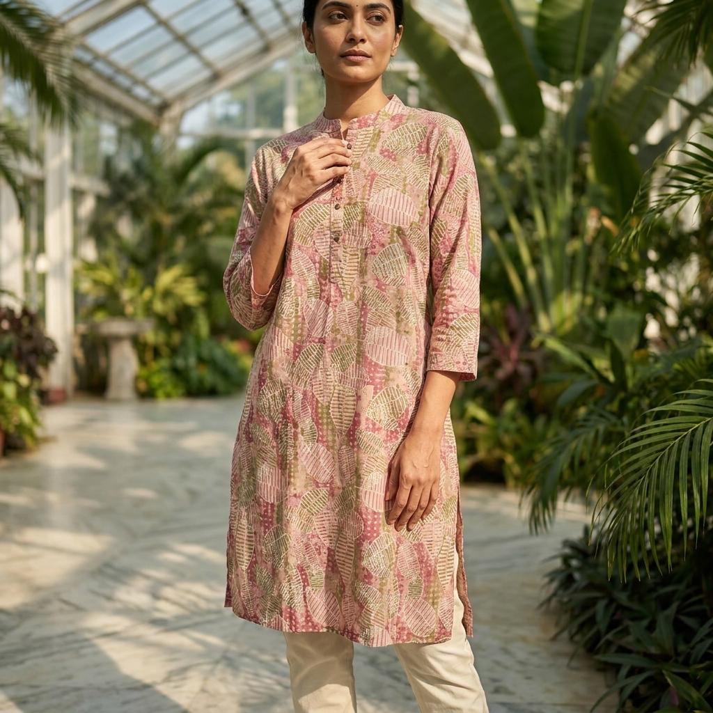 Onion Cotton Silk Kurti