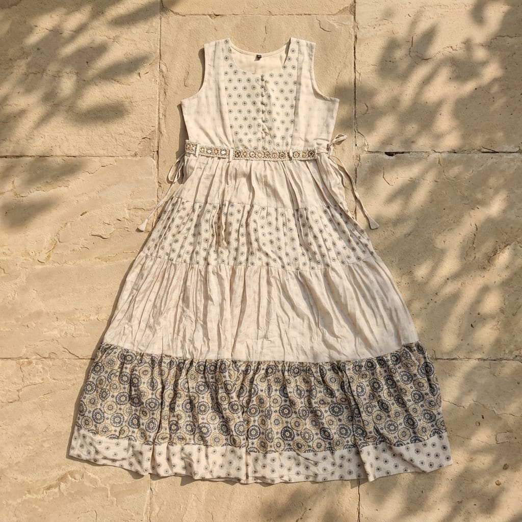 Beige Cotton Silk Top