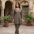 Black Cotton Co-ord Set | 11342