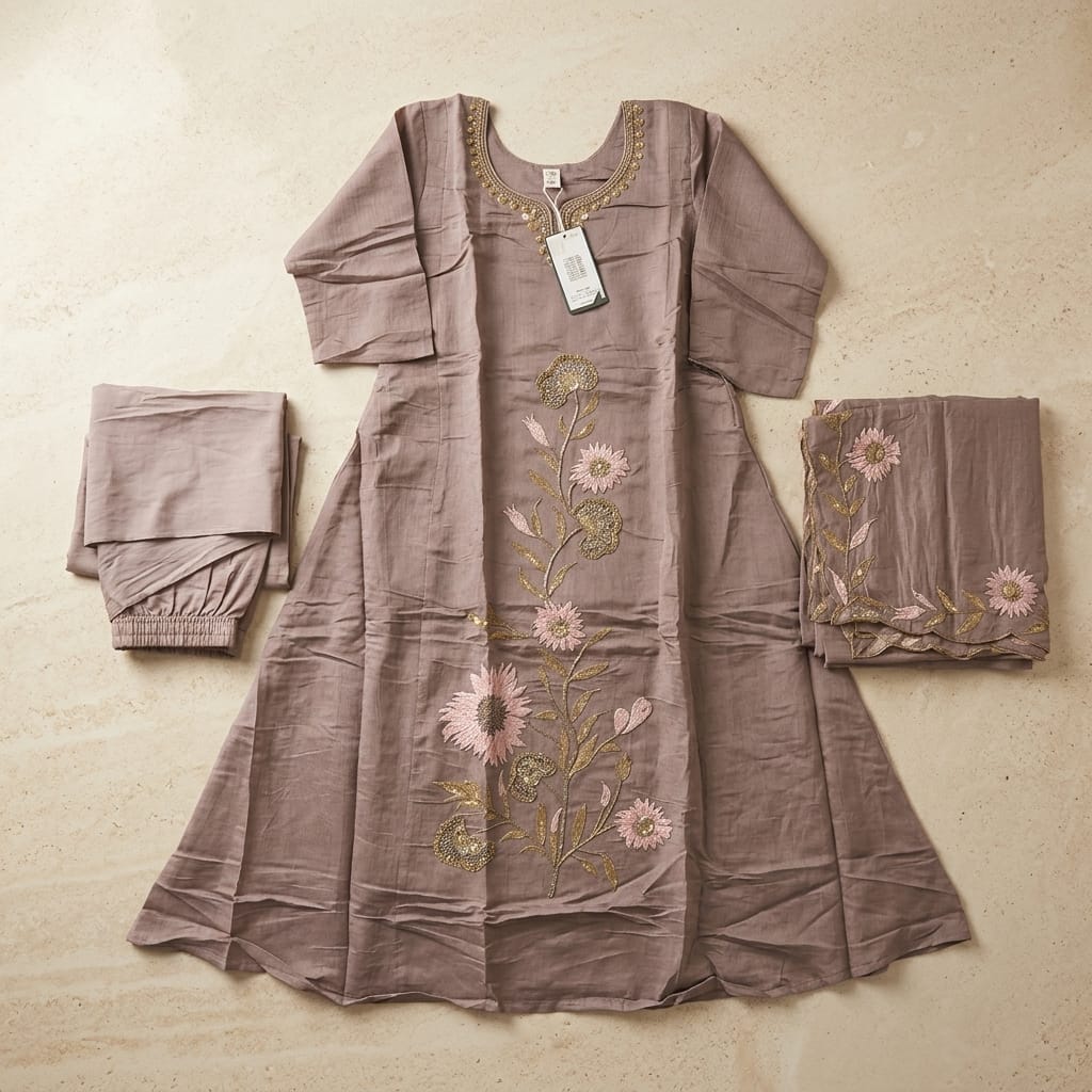 Mauve Cotton Silk Salwar | 11304