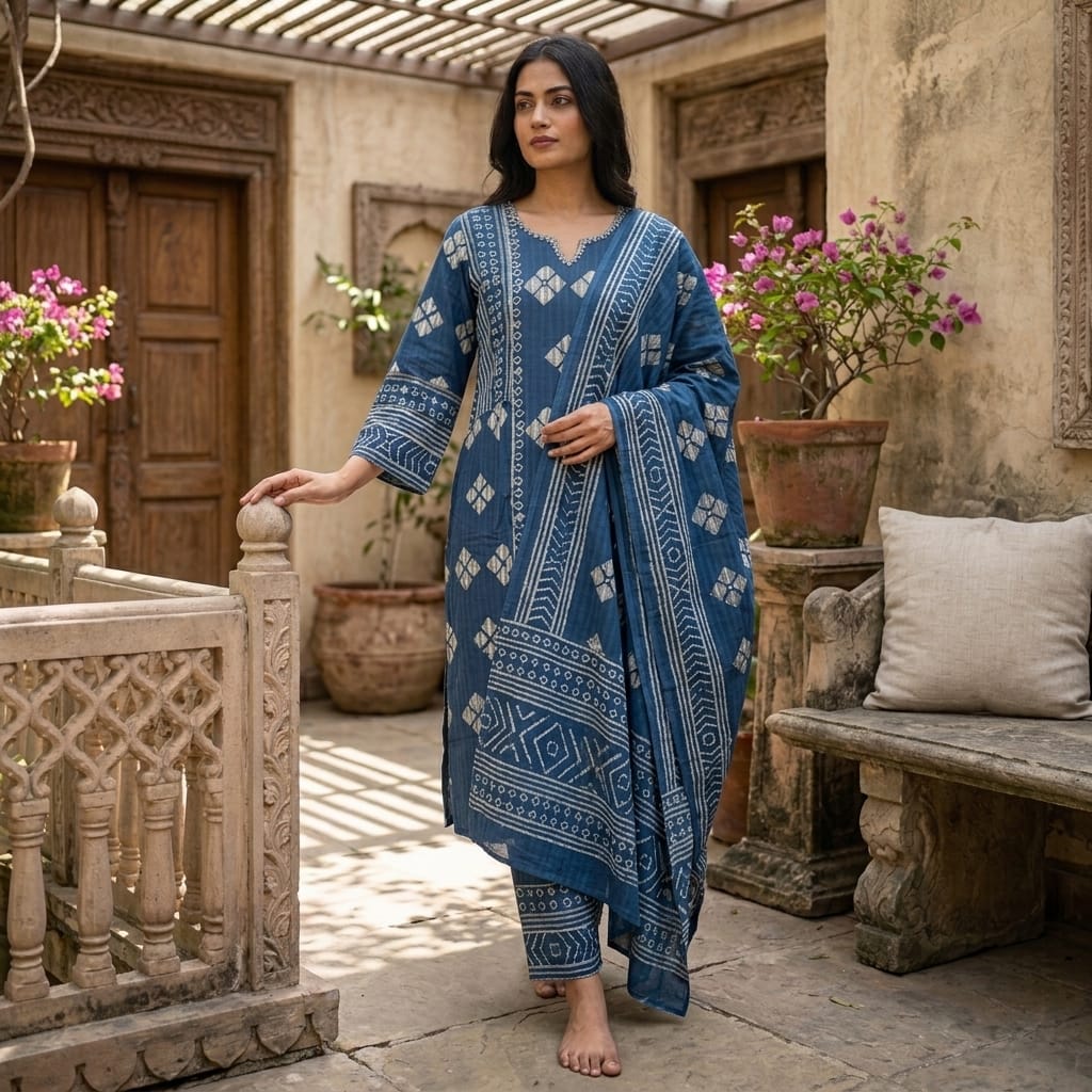 Blue Cotton Salwar| 11233